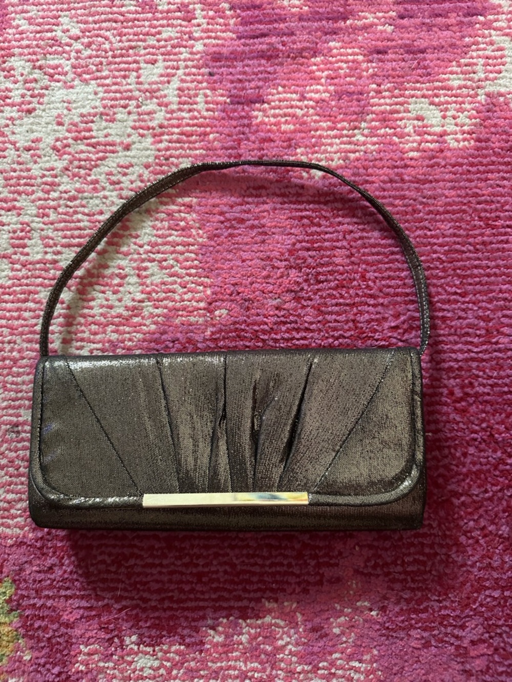 Xhilaration Metallic Brown Gold Evening Clutch
